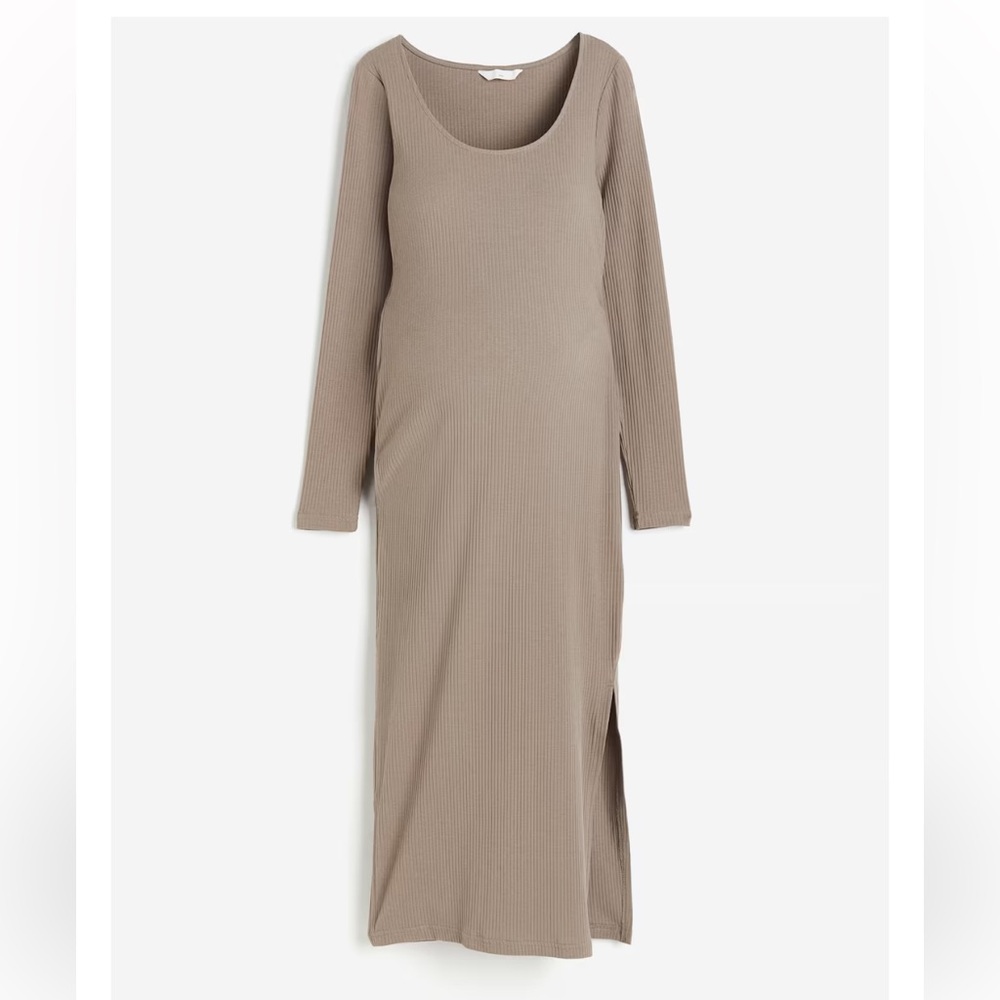 Ribbed maternity bodycon dress